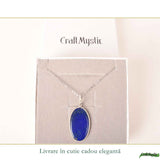 Colier argint 925 cu Lapis Lazuli oval – Claritate mentala si comunicare autentica