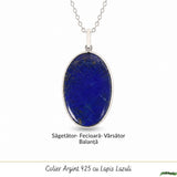 Colier argint 925 cu Lapis Lazuli oval – Claritate mentala si comunicare autentica