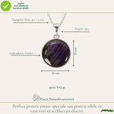 Colier Argint 925 cu Labradorit Violet Rotund – Protectie si Echilibru