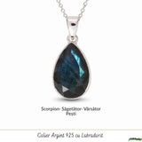 Colier Argint 925 cu Labradorit Fatetat Lacrima – Intuitie si Eleganta