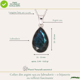 Colier Argint 925 cu Labradorit Fatetat Lacrima – Intuitie si Eleganta