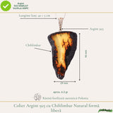 Colier argint 925 triunghi chihlimbar natural - Energie solara si putere