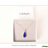 Colier argint 925 cu Lapis Lazuli lacrima – Claritate mentala si liniste interioara