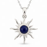 Colier argint 925 cu Lapis Lazuli soare – Claritate mentala si energie pozitiva