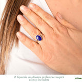 Inel argint 925 cu Lapis Lazuli oval – claritate si eleganta autentica
