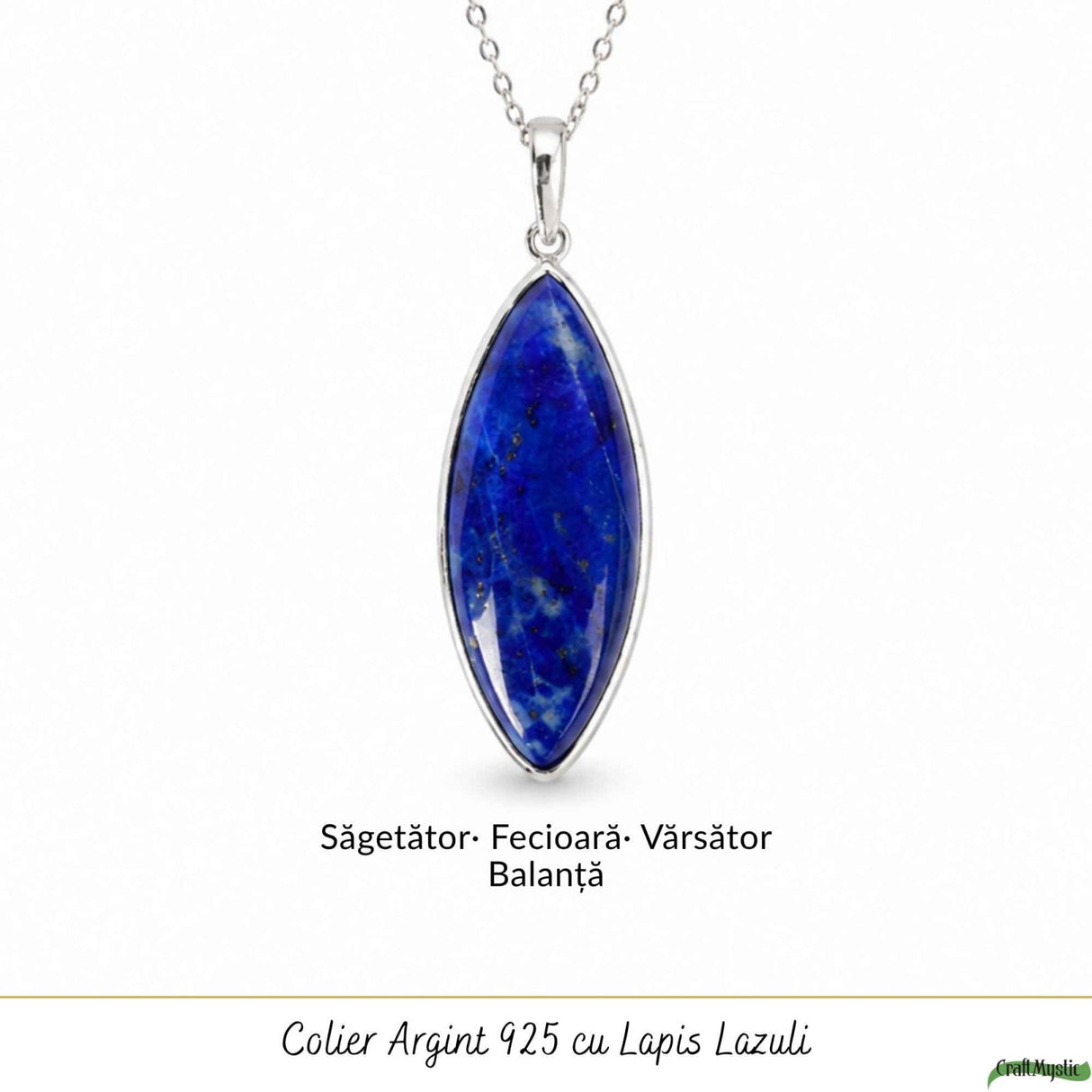 Colier argint 925 cu Lapis Lazuli delicat – Claritate mentala si echilibru interior
