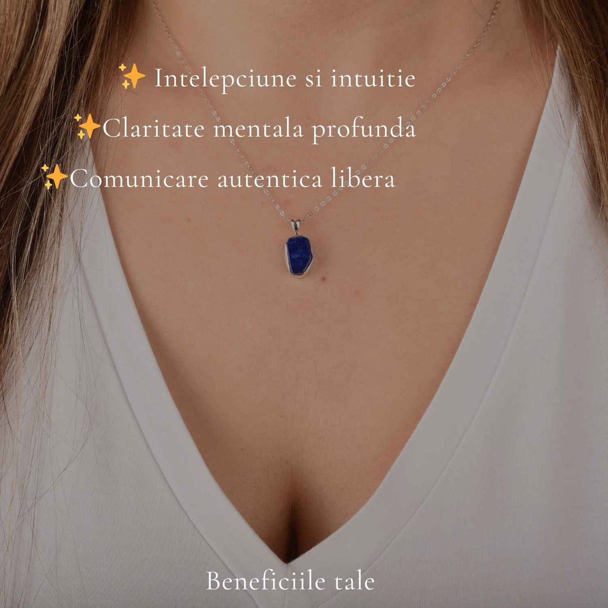 Colier argint 925 cu Lapis Lazuli neuniform – Claritate mentala si autenticitate