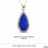 Colier argint 925 cu Lapis Lazuli forma de lacrima – Claritate mentala si echilibru interior