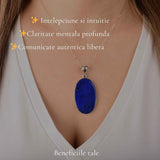 Colier argint 925 cu Lapis Lazuli forma ovala – Claritate mentala si echilibru interior
