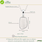 Colier Argint 925 cu Selenit – Claritate si Echilibru Spiritual