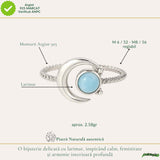 Inel Argint 925 cu Larimar Semiluna – Calm Interior si Eleganta Feminina