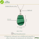 Colier Argint 925 cu Malachit Neuniform – Protectie si Transformare Autentica