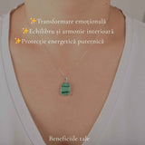 Colier Argint 925 cu Malachit Neuniform – Protectie si Transformare Autentica