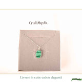 Colier Argint 925 cu Malachit Neuniform – Protectie si Transformare Autentica