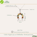 Colier argint 925 cu potcoava si chihlimbar natural - Noroc si energie solara