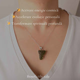 Colier Argint 925 cu Moldavit Brut Natural – Claritate si Energie Autentica