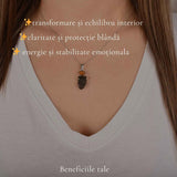 Colier argint 925 cu Moldavit si Chihlimbar Natural – Echilibru si Claritate Interioara