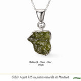 Colier argint 925 cu moldavit brut neregulat – energie si transformare autentica