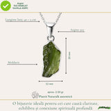Colier argint 925 cu moldavit brut neuniform – claritate si transformare interioara