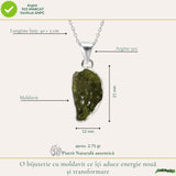 Colier Moldavit Brut Neuniform Argint 925 – Transformare si Claritate Interioara
