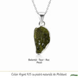Colier Moldavit Brut Neuniform Argint 925 – Transformare si Claritate Interioara