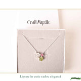 Colier Argint 925 cu Herkimer si Turmalina Verde Roz – Echilibru si Energie