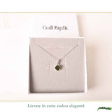 Colier Argint 925 cu Moldavit Fatetat Patrat – Claritate si Transformare