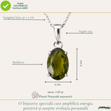 Colier Argint 925 cu Moldavit Fatetat Oval – Claritate si Transformare