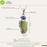 Colier Argint 925 cu Moldavit Brut si Kyanit Albastru – Claritate si Echilibru