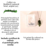 Colier Argint 925 cu Moldavit natural brut 2.9 g - echilibru emotional si prezenta in ritmul tau