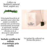 Colier Argint 925 cu Moldavit natural brut 2.2 g -sprijin discret pentru reflectie si calm