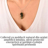Colier Argint 925 cu Moldavit natural brut 2.9 g - echilibru emotional si prezenta in ritmul tau
