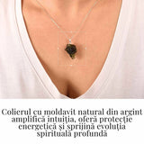 Colier Argint 925 cu Moldavit natural brut 2.7 g - laritate interioara pentru momente de transformare constienta