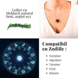 Colier Argint 925 cu Moldavit natural brut 2.7 g - laritate interioara pentru momente de transformare constienta
