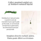 Colier argint 925 cu Moldavit natural fatetat lacrima - Claritate interioara si constiinta superioara