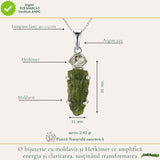 Colier Argint 925 cu Moldavit si Herkimer Brut – Claritate si Transformare