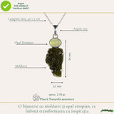 Colier Argint 925 cu Moldavit si Opal Etiopian – Intuitie si Transformare