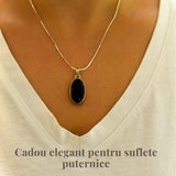 Colier argint 925 cu Onix Negru - Protectie si Eleganta