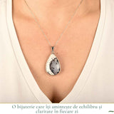 Colier Argint 925 cu Opal Dendritic Lacrima – Claritate si Echilibru Interior