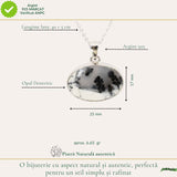 Colier Argint 925 cu Opal Dendritic Oval – Echilibru si Claritate Naturala