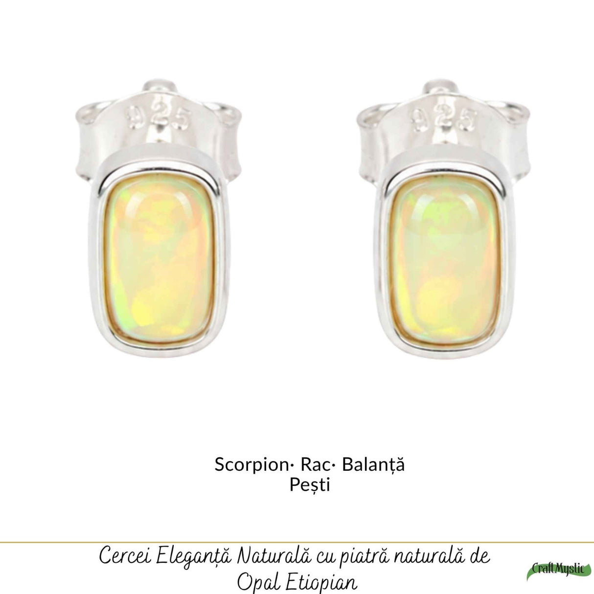 Cercei Argint 925 cu Opal Etiopian Natural – Eleganta si Energie Luminoasa