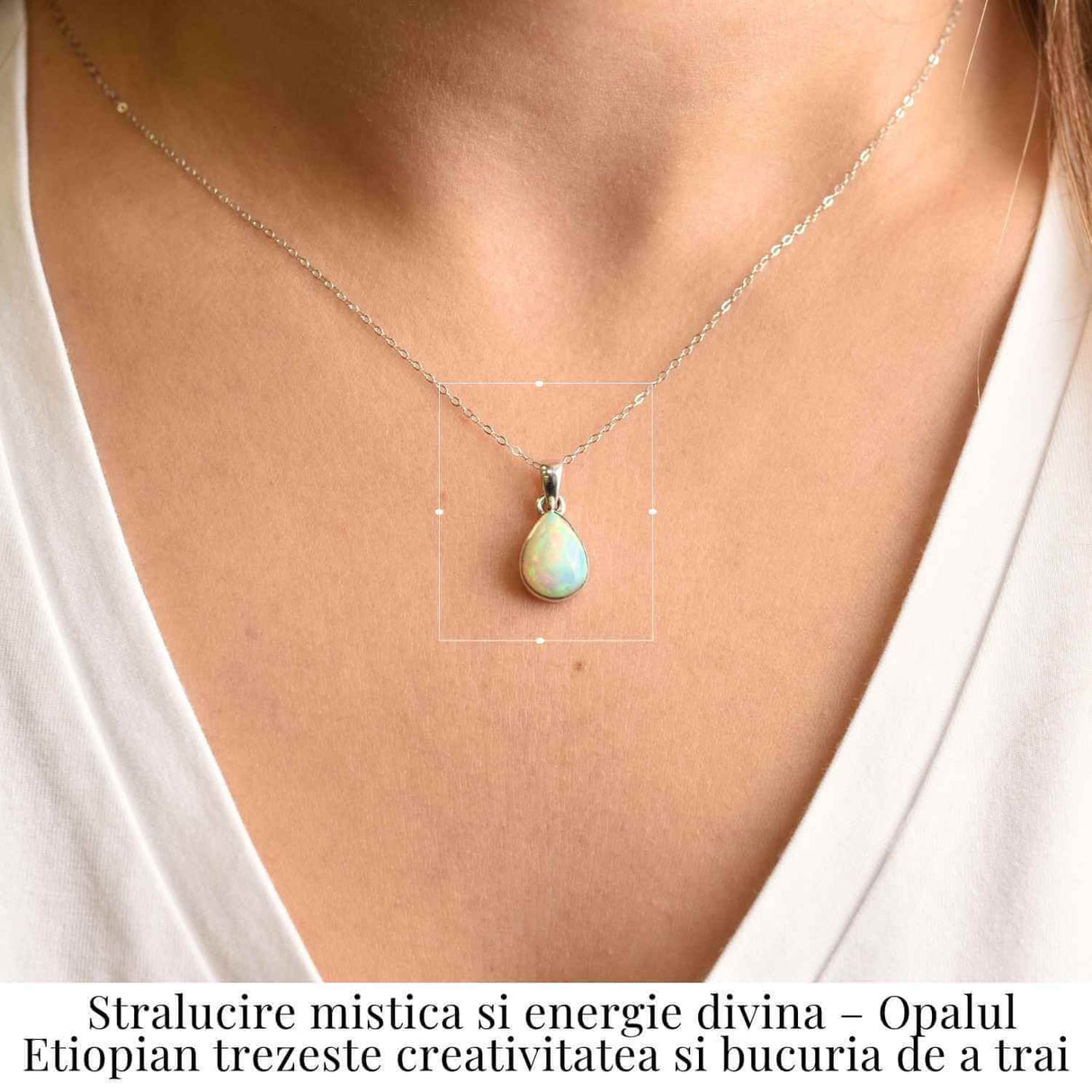 Colier argint 925 cu Opal Etiopian lacrima - Lumina sufletului si renastere interioara
