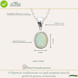 Colier Argint 925 cu Opal Etiopian Oval – Intuitie si Energie Pozitiva