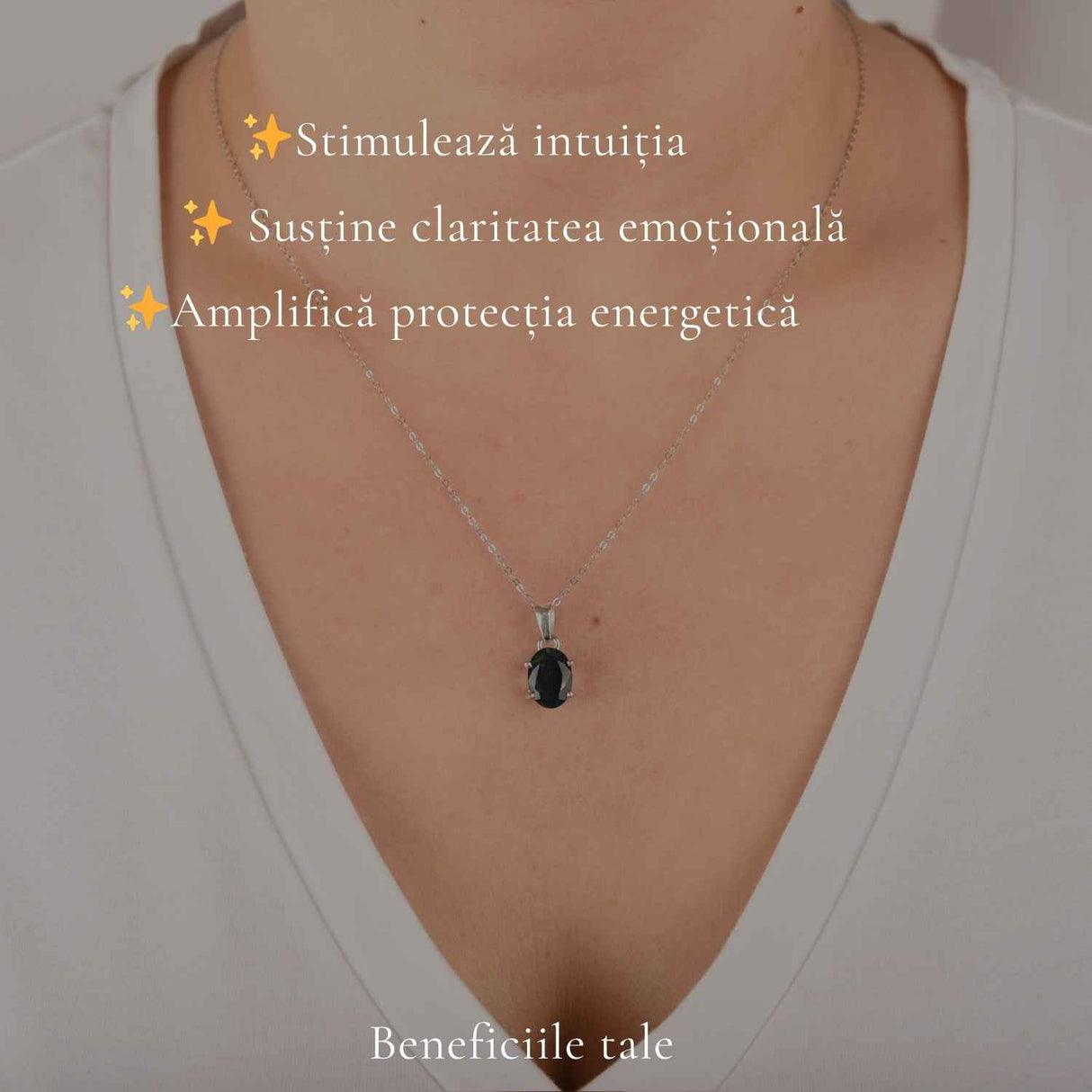 Colier Argint 925 cu Opal Negru Oval – Eleganta si Protectie Energetica