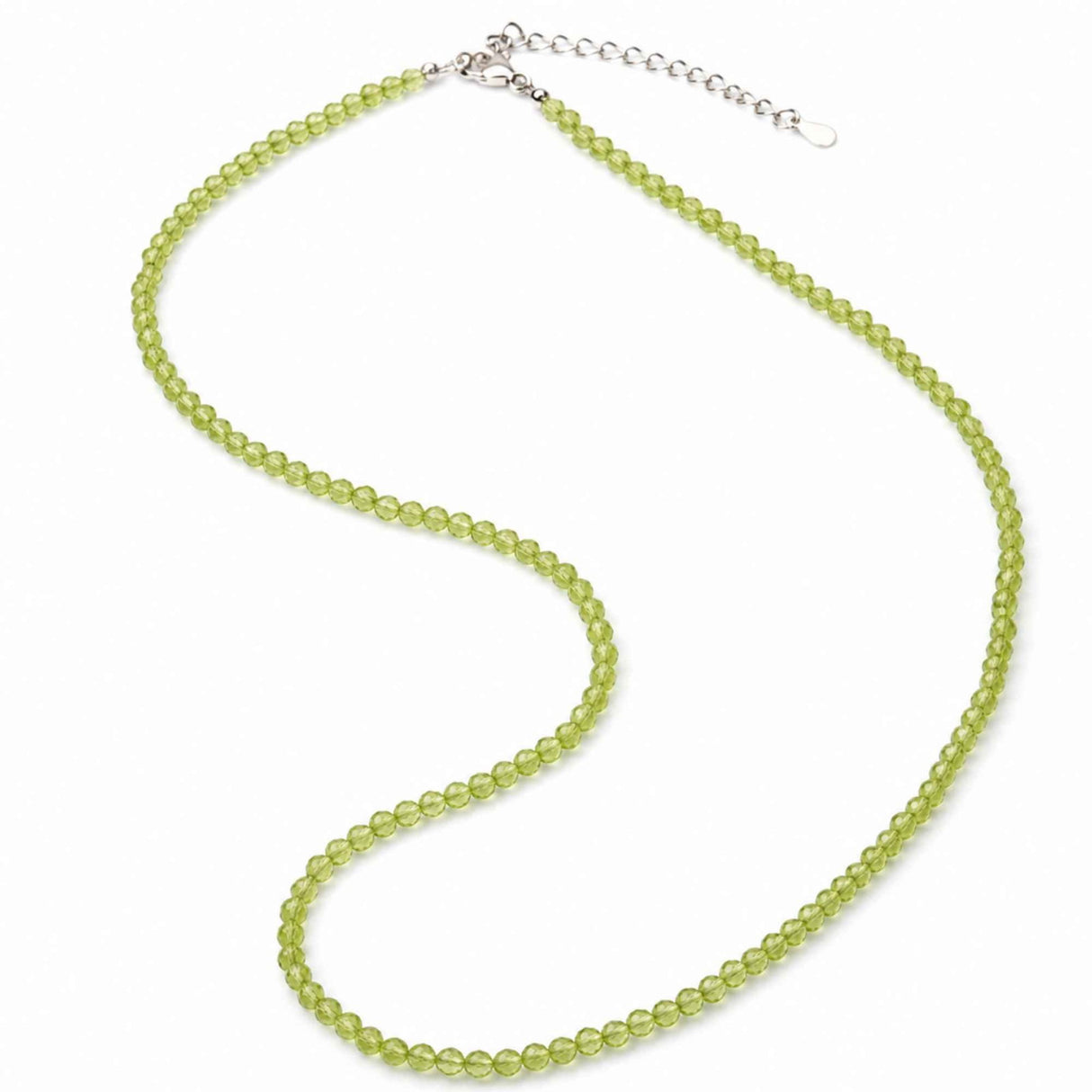 Colier Fin la Baza Gatului Tip Choker cu Peridot Fatetat 3 mm – Prospețime si Eleganta Naturala