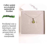 Colier Argint 925 cu Peridot Natural Oval - Lumina Interioara si Energie Pozitiva