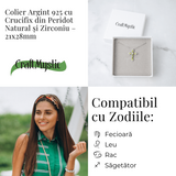 Colier Argint 925 cu Crucifix din Peridot Natural si Zirconiu - Simbol al Prosperitatii, Vitalitatii si Armoniei Interioare