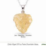 Colier Argint 925 cu Piatra Desertului Libian Neuniforma – Claritate si Protectie
