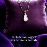 Colier Argint 925 cu Piatra Lunii Fatetat gr 3.18