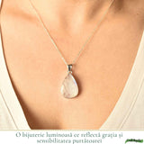 Colier Argint 925 cu Piatra Lunii Lacrima – Intuitie si Feminitate Eleganta